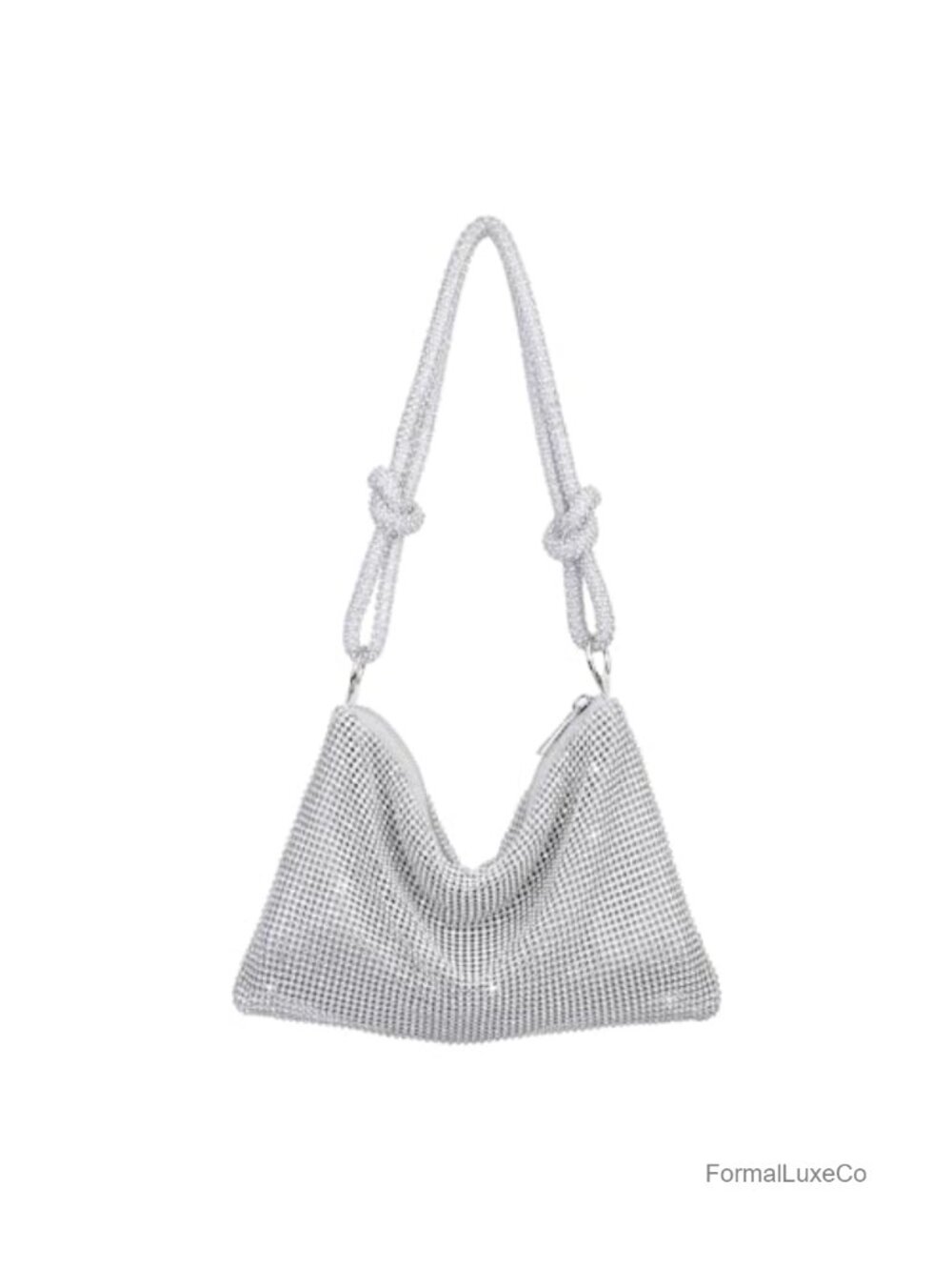 Silver (omitted) Rhinestone Clutch Evening Bag Sparkly Mini Handbag Prom Party